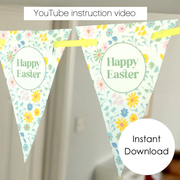 Easter bunting instant download four different designs