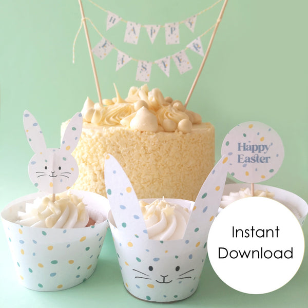 Easter cupcake holders, cupcake toppers and cake bunting