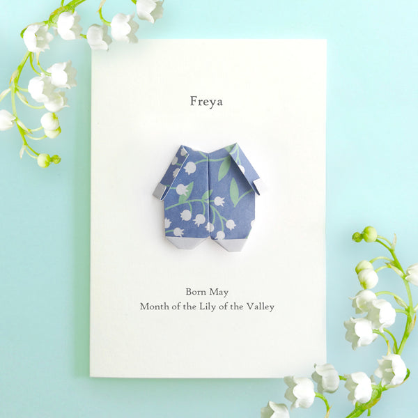 Personalised Birth Flower New Baby Origami Card