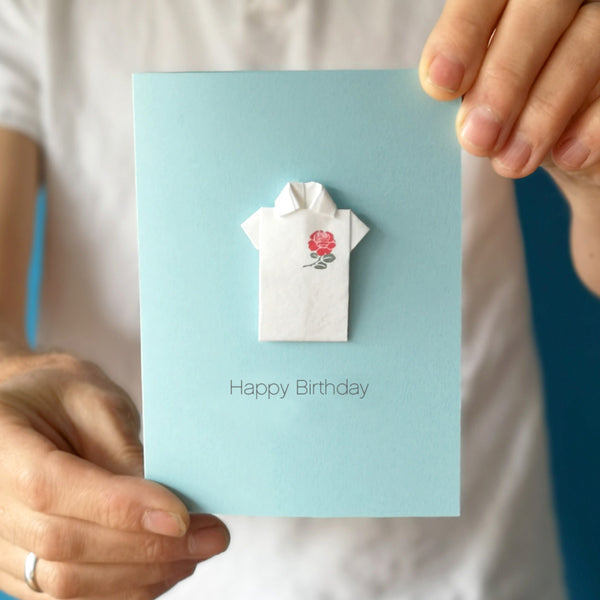 Personalised Rugby Birthday Origami Card