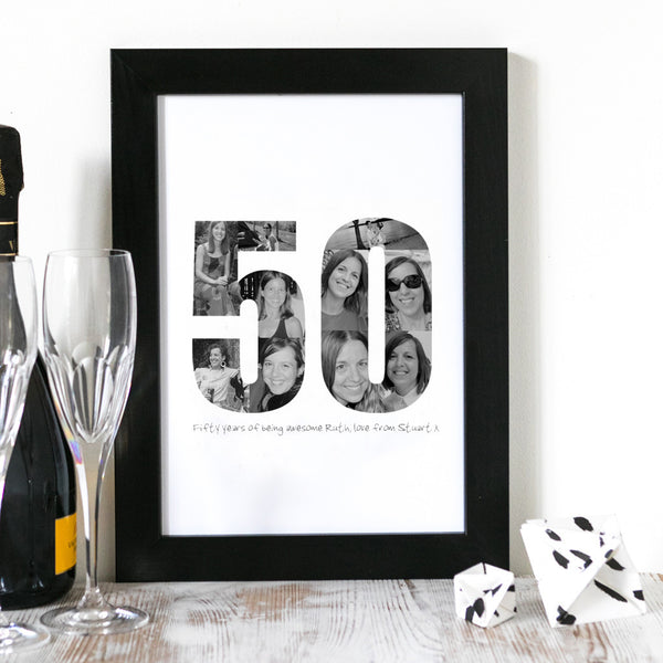 Birthday Photograph Personalised Print 40th, 50th, 60th