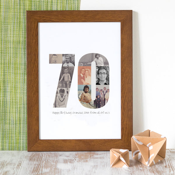 Birthday Photograph Personalised Print 60th, 70th, 80th