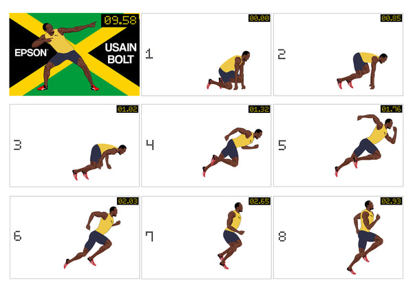 Usain Bolt flip book designed for Epson UK part 1