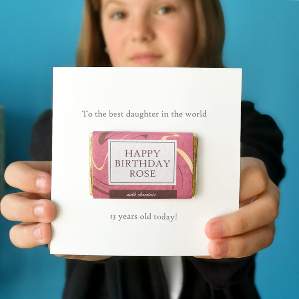 Personalised 13th Birthday Chocolate Card
