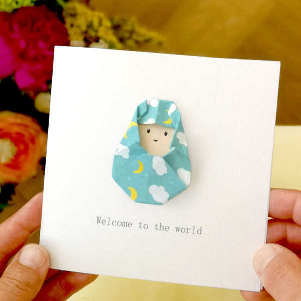 Personalised Origami New Baby Card