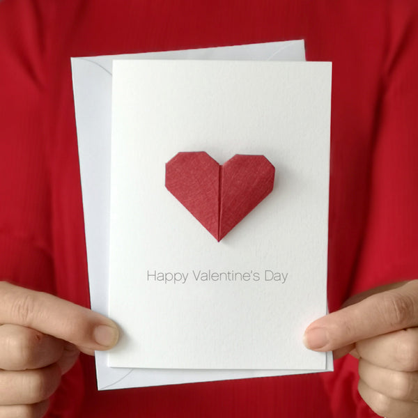 Personalised Valentine Origami Heart Card