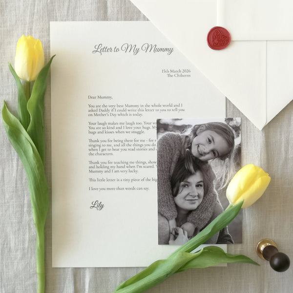 A Letter To My Mummy Personalised Keepsake From A Child
