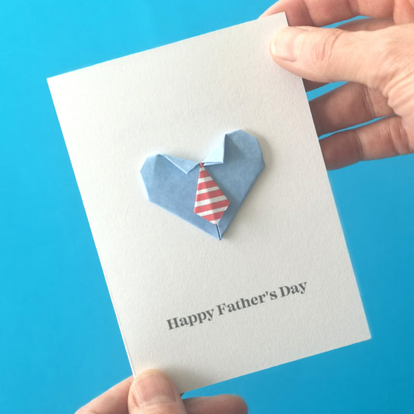 Happy Father's Day Origami Heart Shirt Card