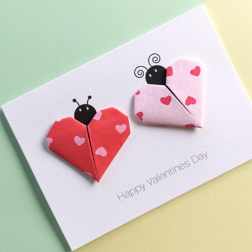 Personalised Love Bug Origami Valentines Day Card