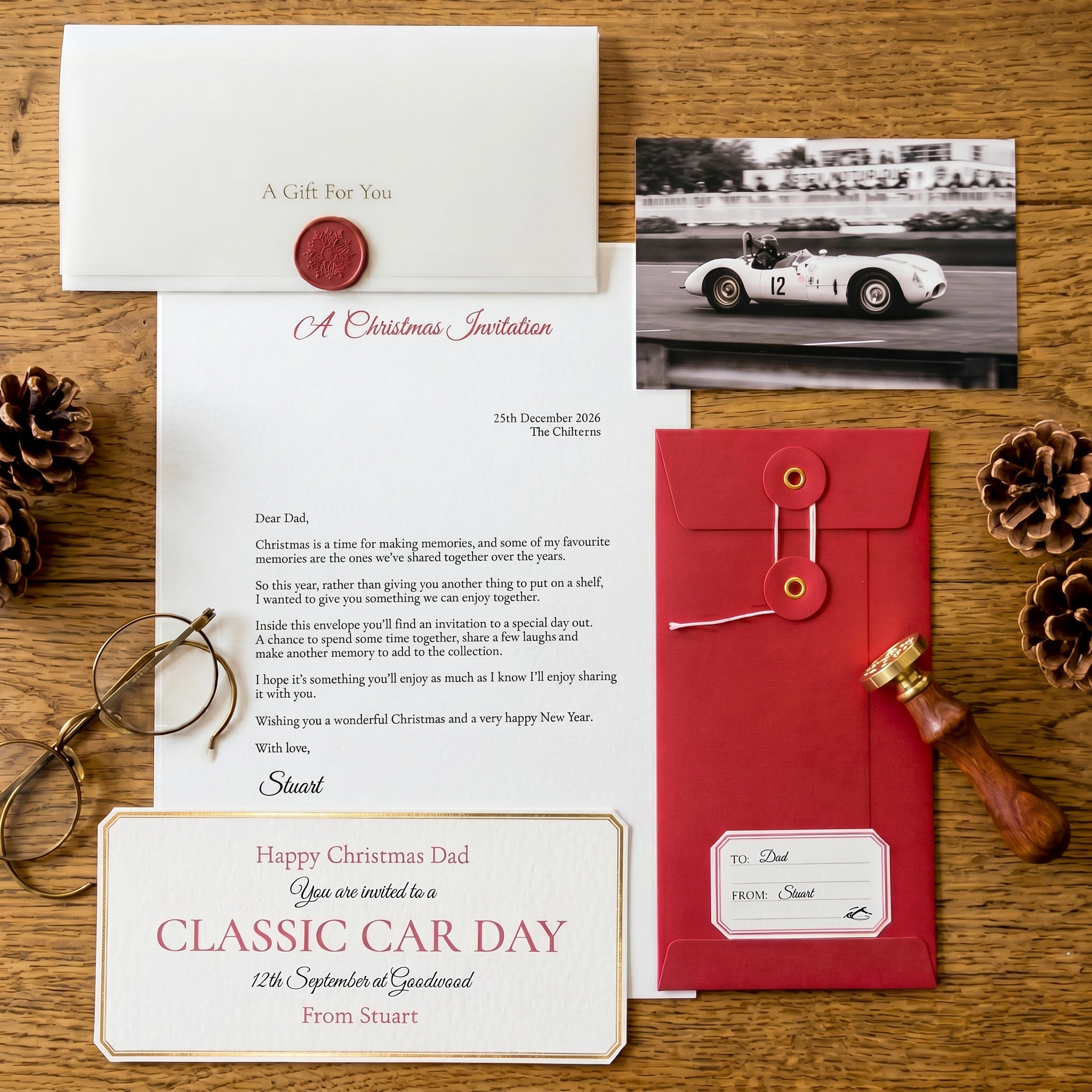 Christmas Gift Experience Invitation Voucher For Dad
