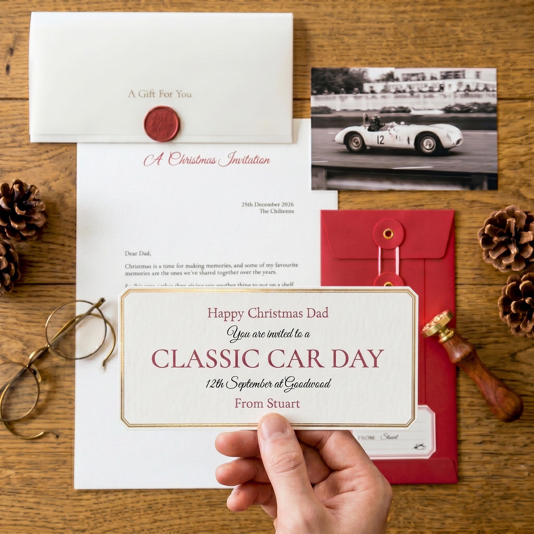 Christmas Gift Experience Invitation Voucher For Dad