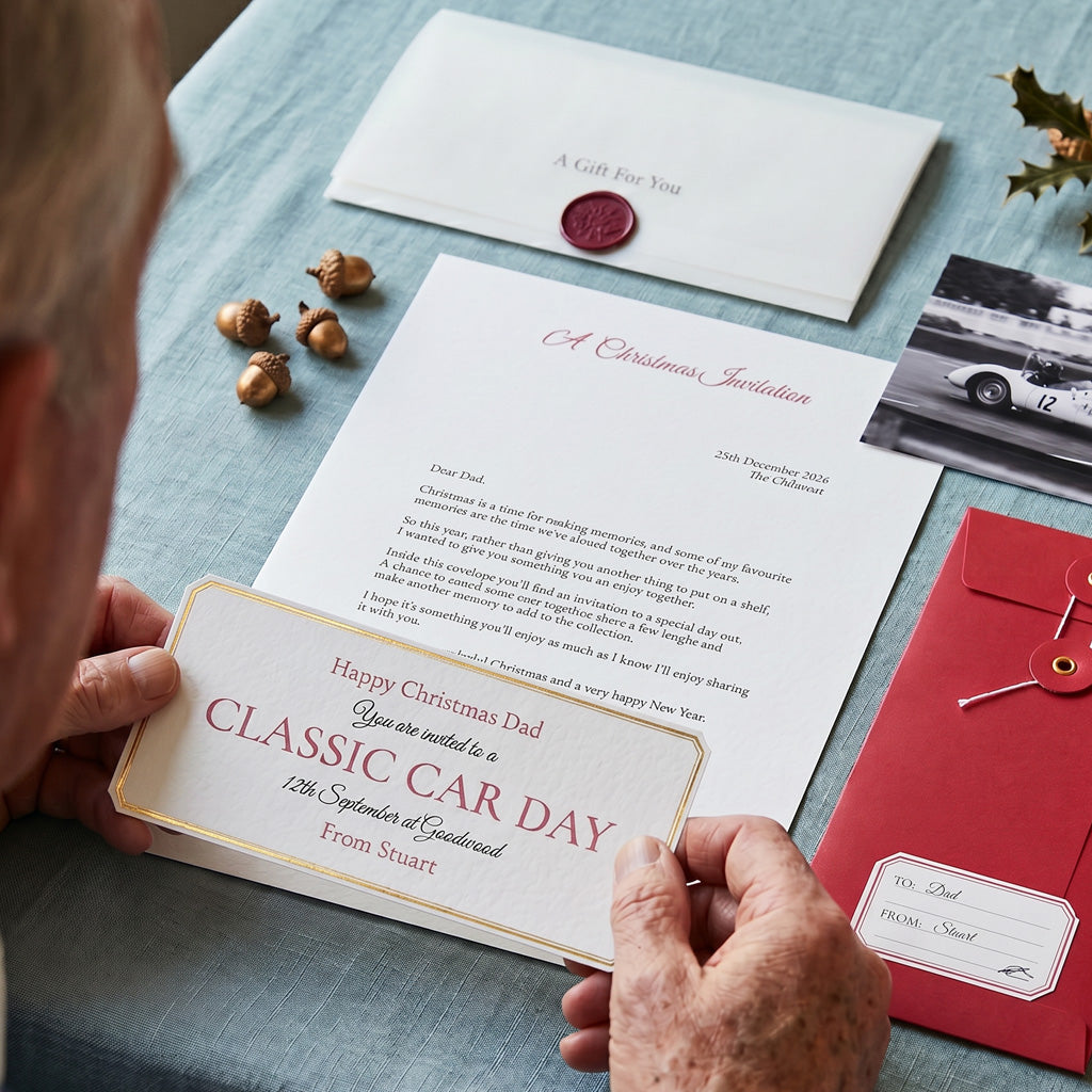 Christmas Gift Experience Invitation Voucher For Dad