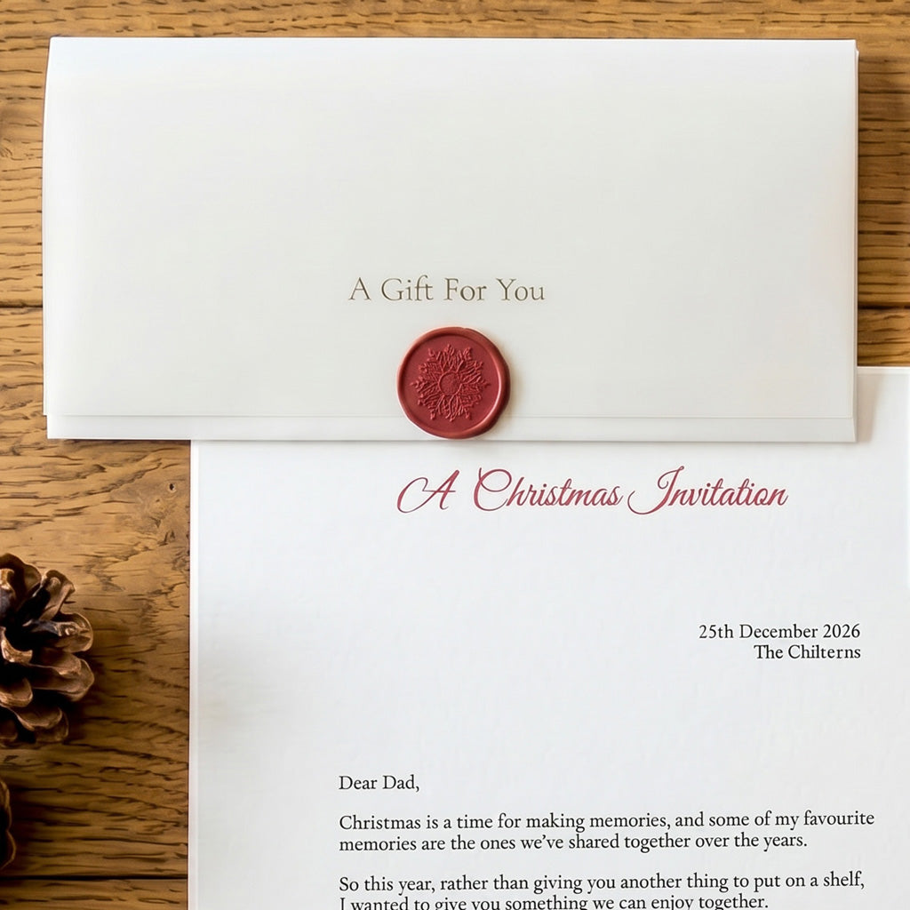 Christmas Gift Experience Invitation Voucher For Dad