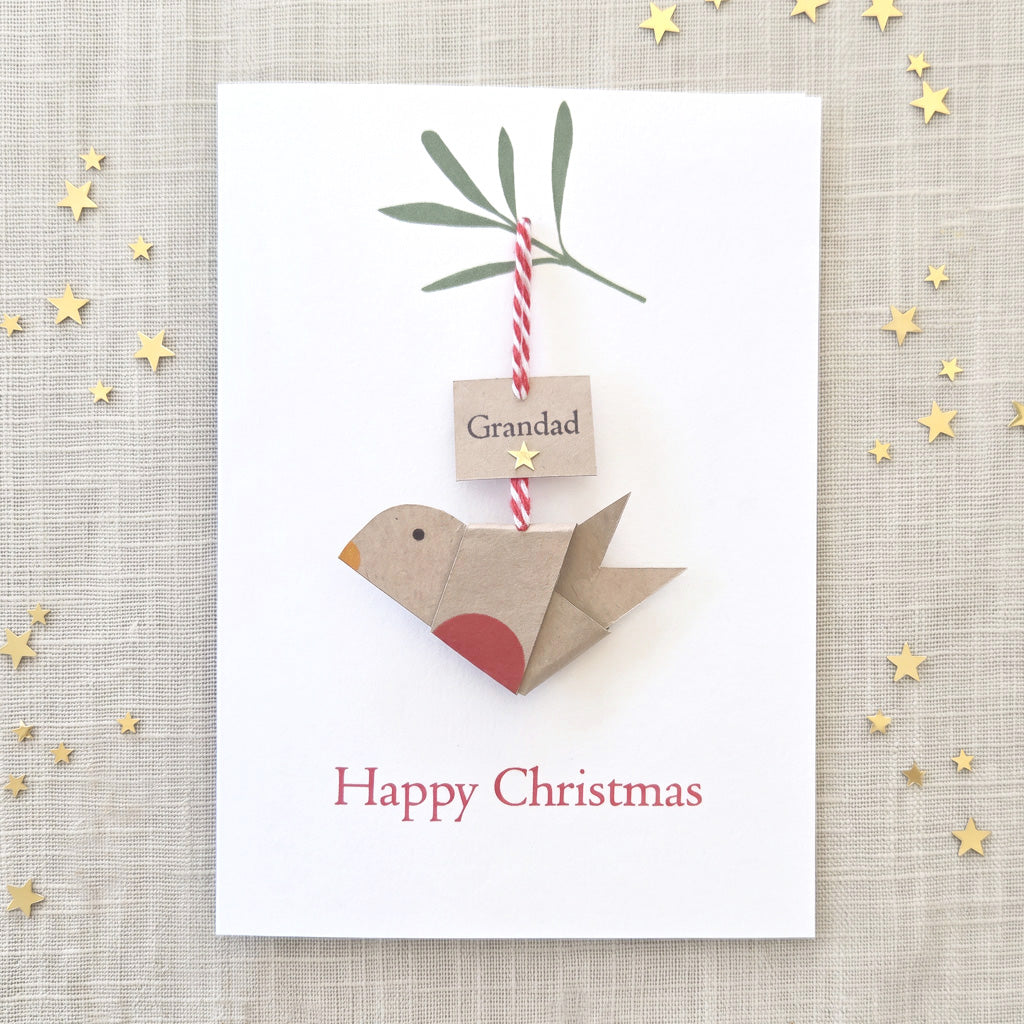 Personalised Robin Decoration Christmas Card