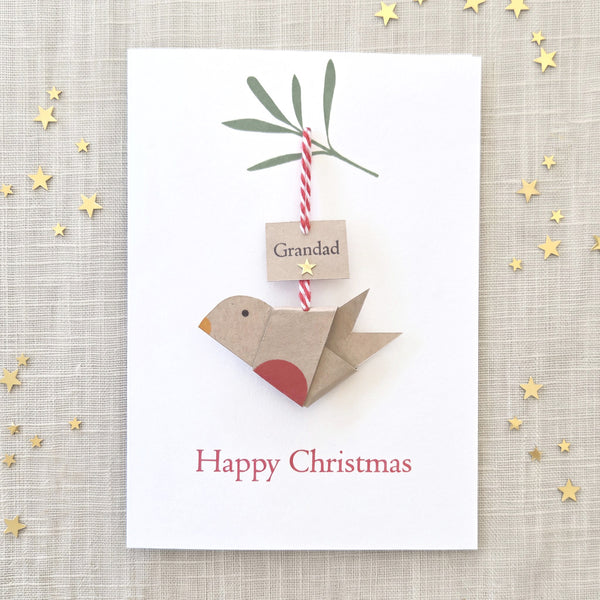 Personalised Robin Decoration Christmas Card