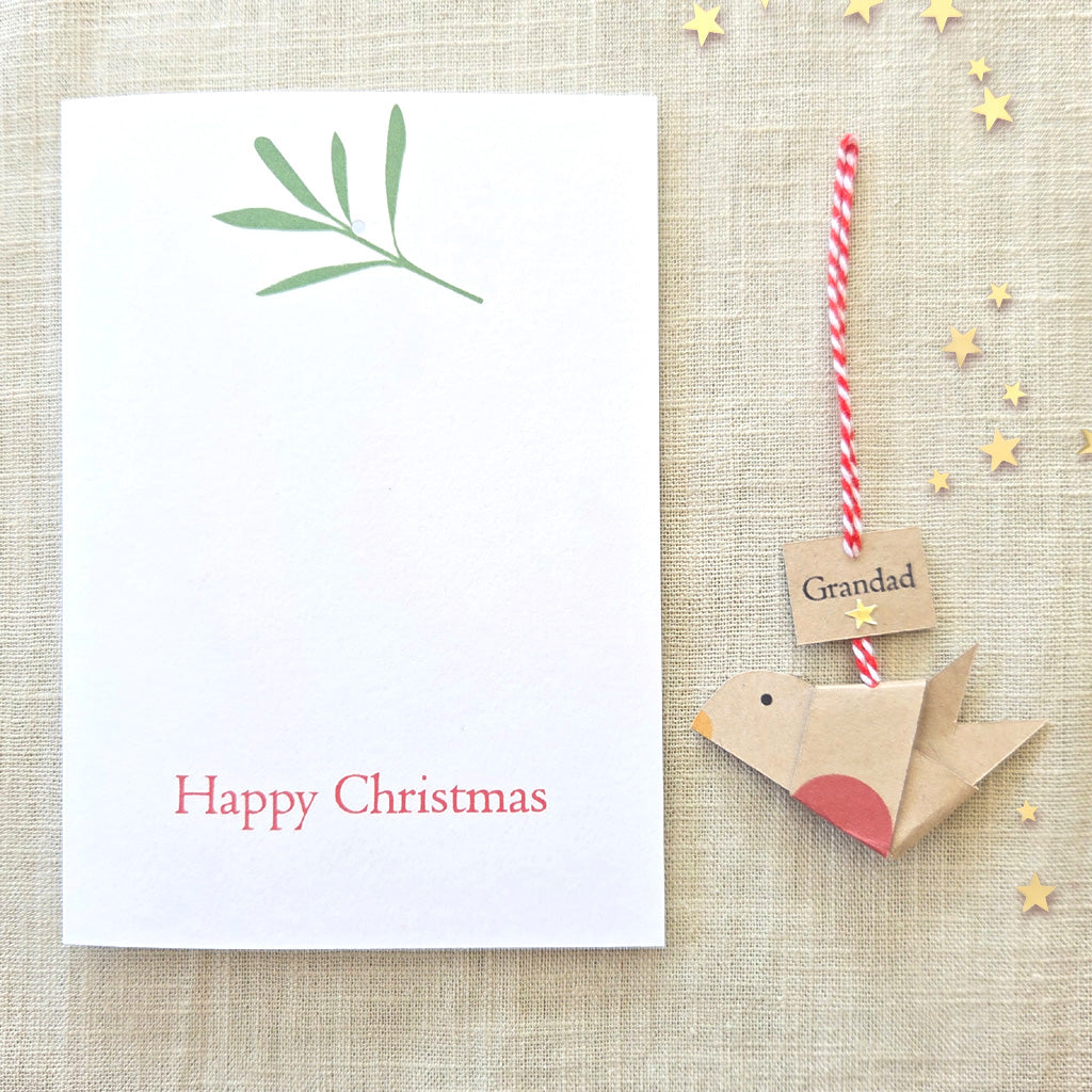 Personalised Robin Decoration Christmas Card