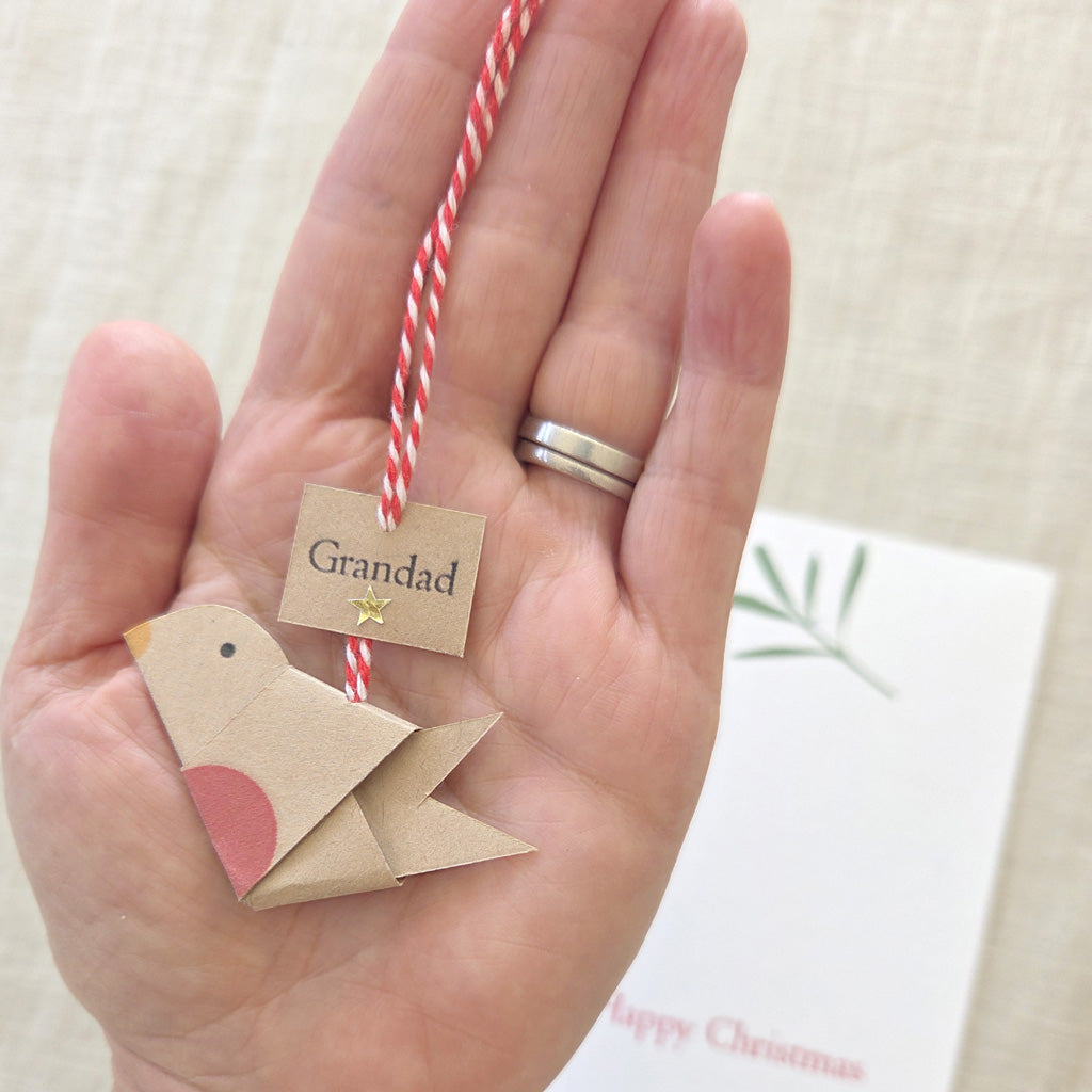 Personalised Robin Decoration Christmas Card