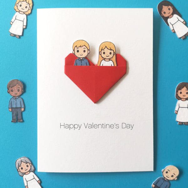 Personalised Couples Valentine's Day Origami Heart Card
