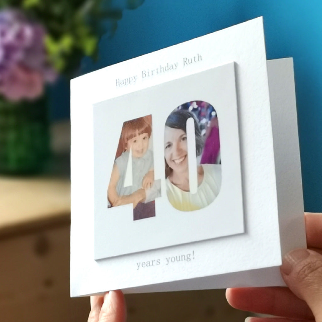 Personalised 40th Forty Birthday Photo Card