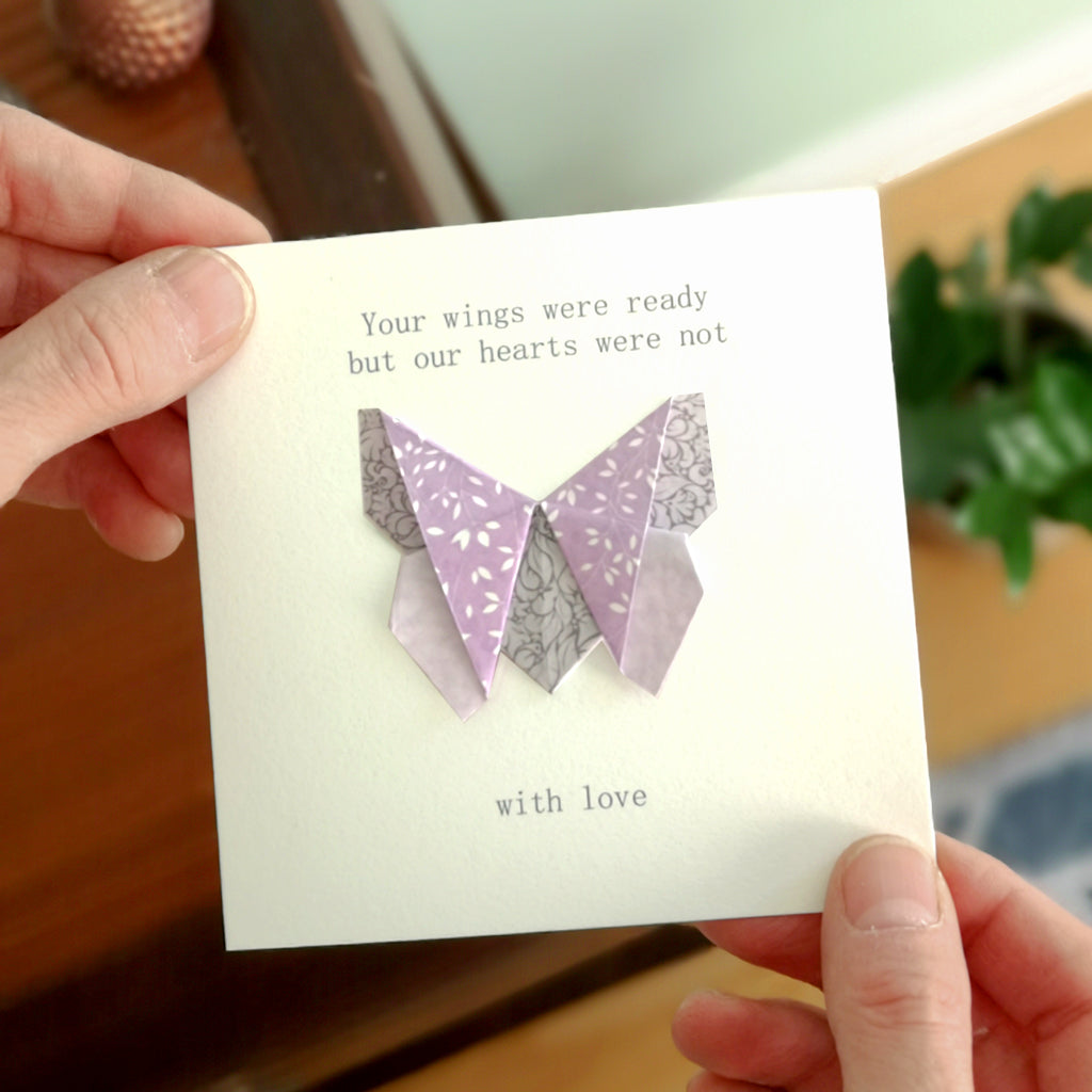 Bereavement butterfly origami card