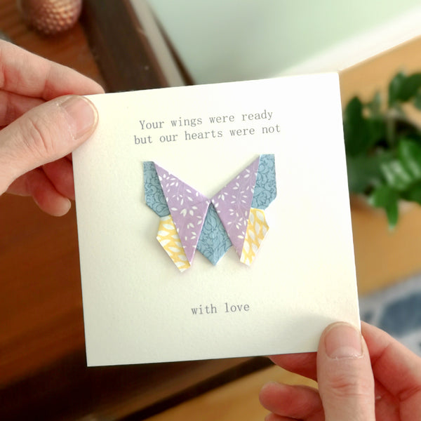 Bereavement butterfly origami card