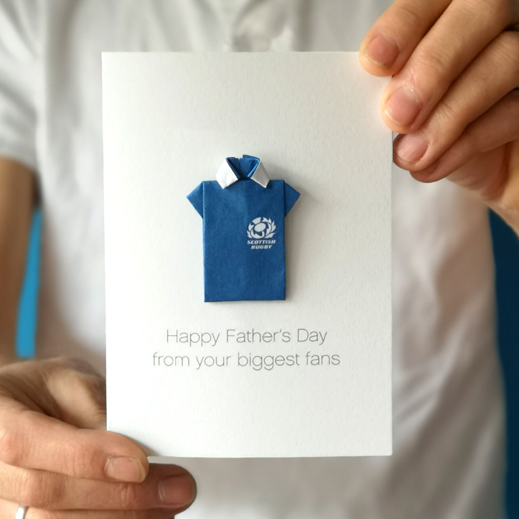 Personalised Rugby Father's Day origami card