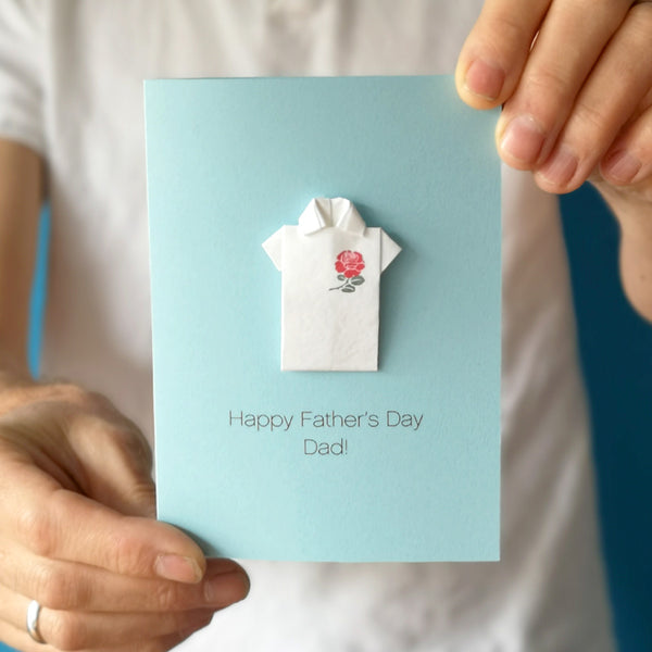 Personalised Rugby Father's Day origami card