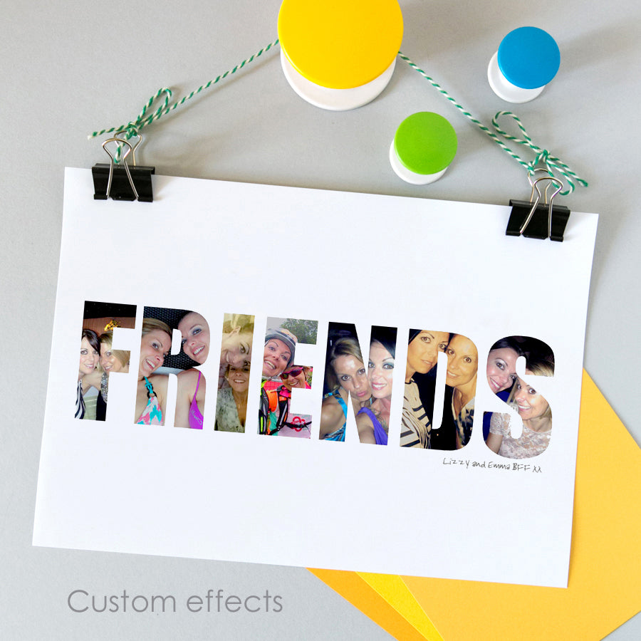 Personalised Friends Photo Gift Print
