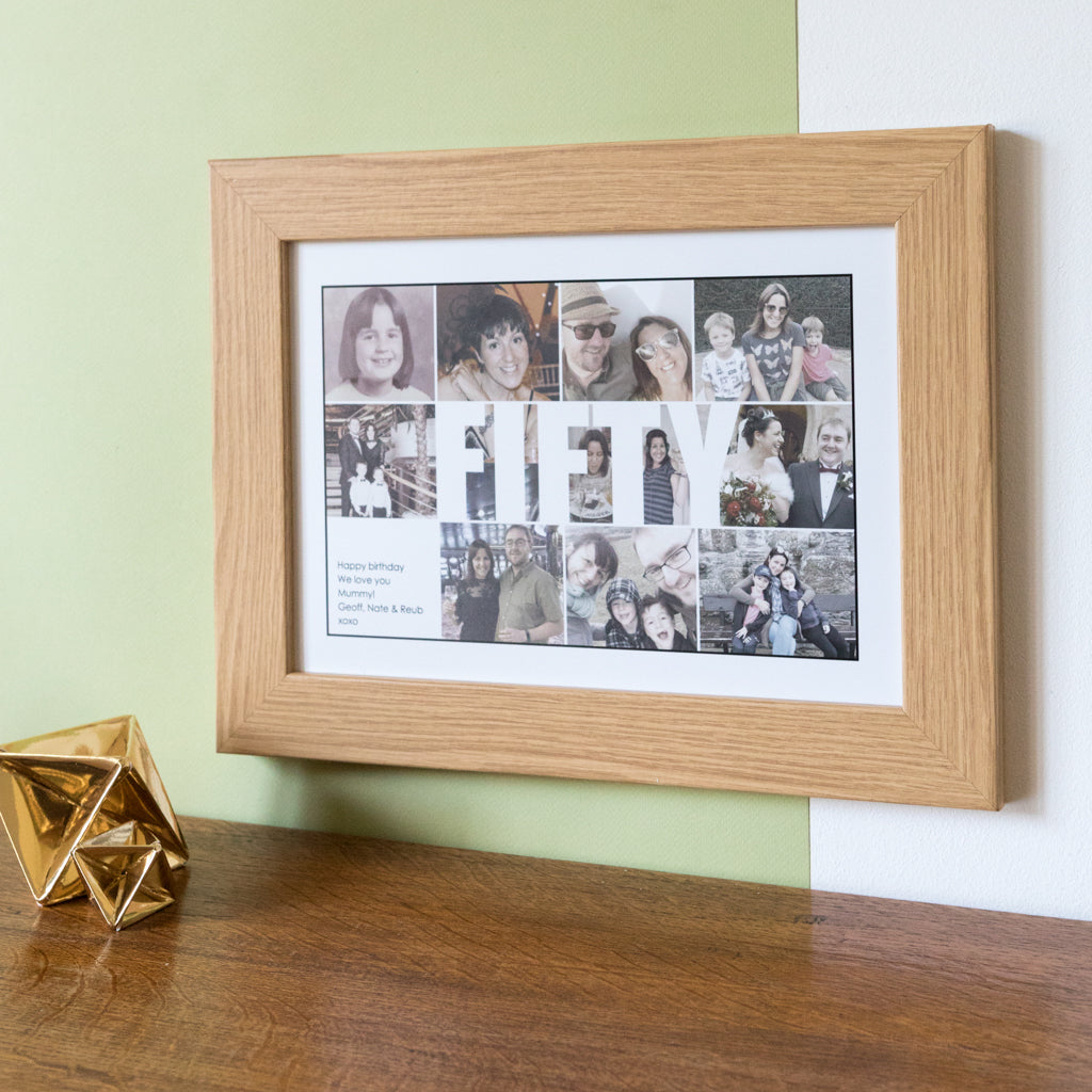 Personalised Fifty Photo Collage Birthday Gift