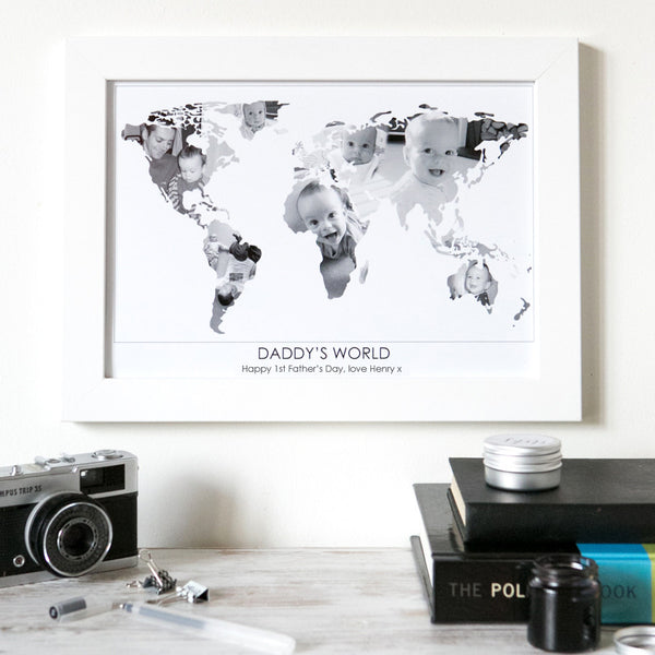 Personalised 'Daddy's World' Photograph Map