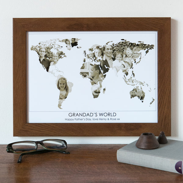 Personalised 'Grandad's World' Photo Map