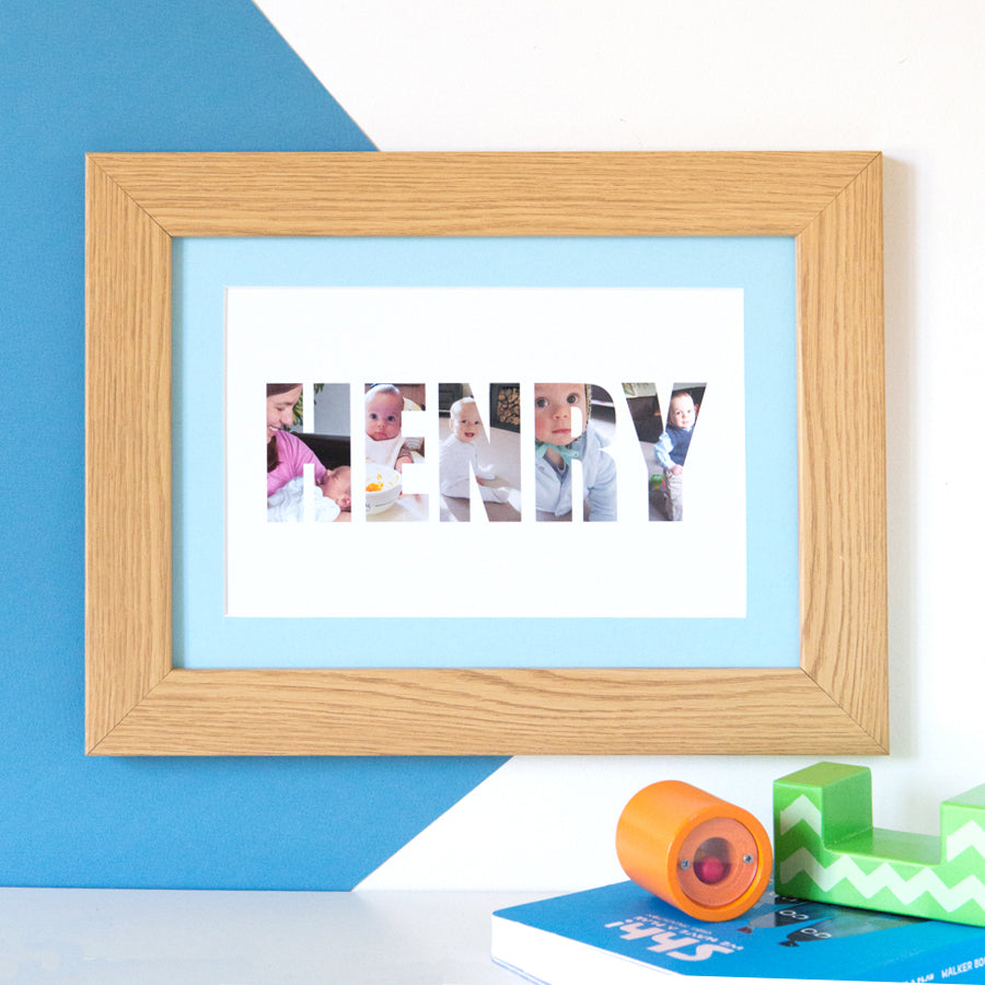 Personalised Boy's Name Photo Gift Print