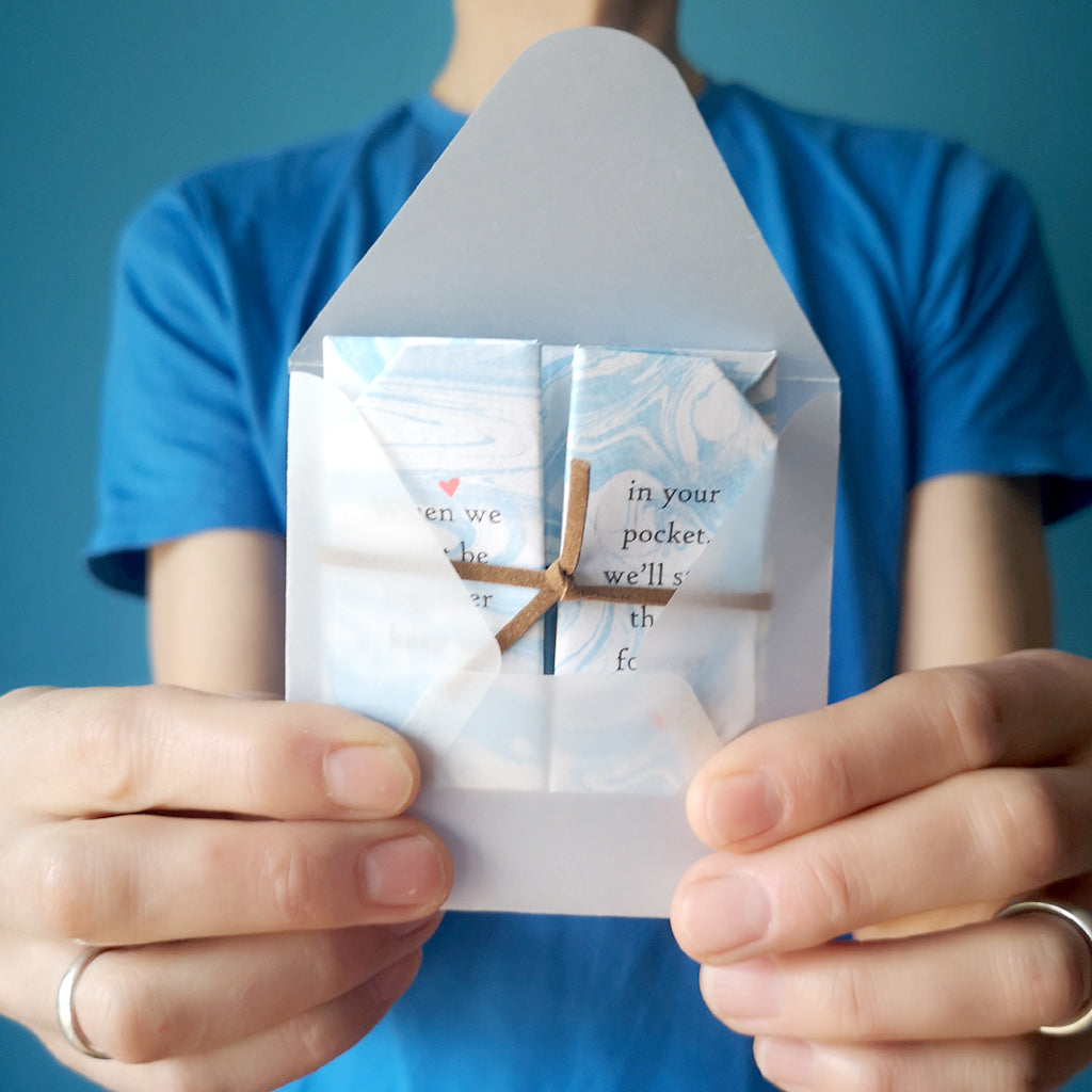 Personalised origami "thinking of you" photo keepsake
