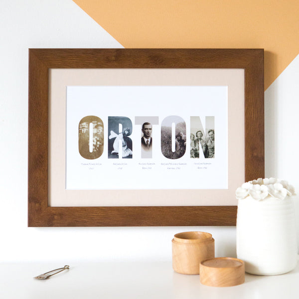 Personalised Family History Photo Gift Print