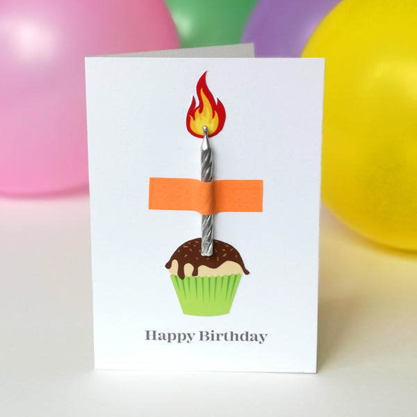 Personalised Happy Birthday Cupcake And Candle Card