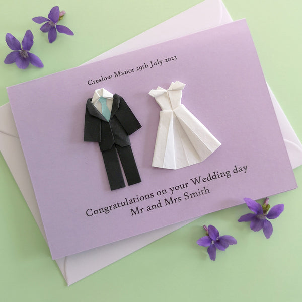 Personalised Origami Wedding card