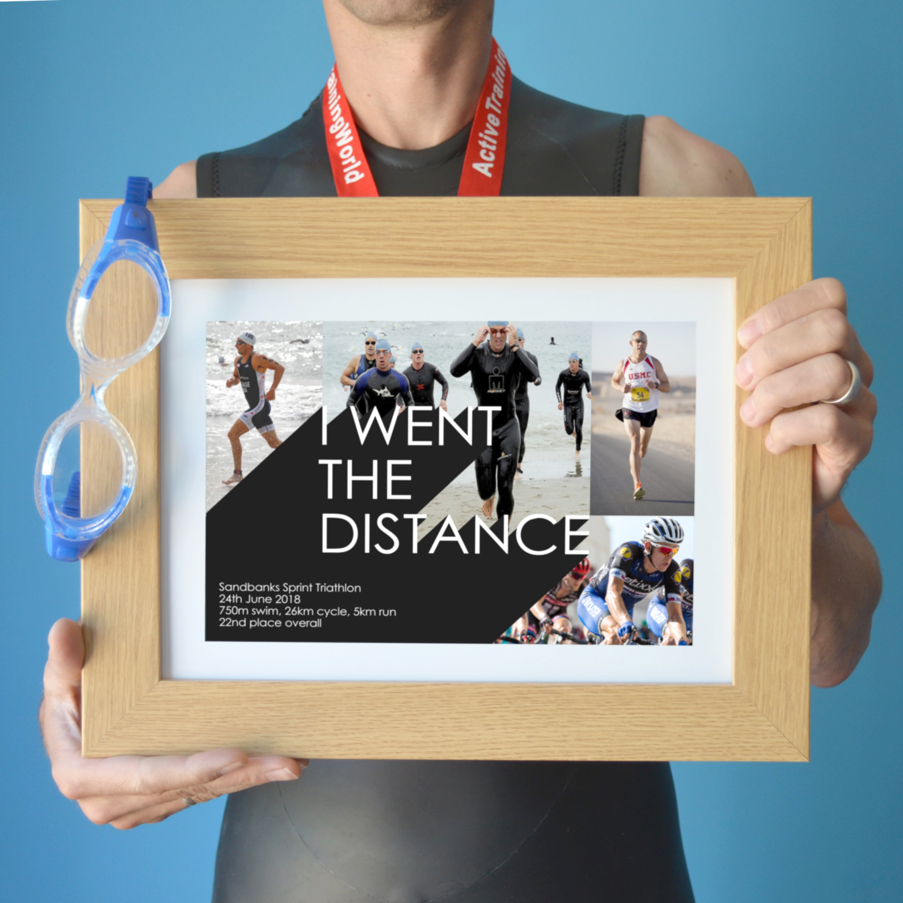 Personalised Triathlon Photo Collage Print