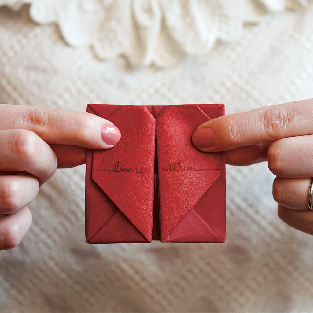 Origami heart keepsake